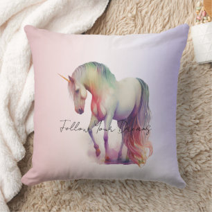 Magisch Paars Blush Ombre Unicorn Glitter Kussen