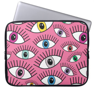 Magisch patroon met kleurrijke ogen. Mystic backgr Laptop Sleeve