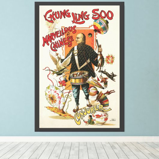 Magisch Poster, Magicisch Chung Ling Soo Canvas Afdruk (Insitu (Houten vloer))
