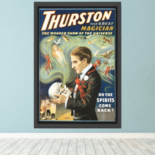  Magisch Poster, Thurston, de Grote Magicus Canvas Afdruk (Insitu (Houten vloer))