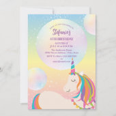 Magisch Regenboog Eenhoorn Meisje Verjaardagsfeest Kaart (Voorkant)