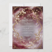 Magisch Roos Goud Barok Save the Date Kaart (Voorkant)