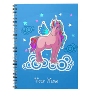 Magisch Roze Eenhoorn met vleugels Cute Notitieboek
