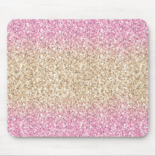 Magisch Roze en Gouden Glitter Ombre Muismat