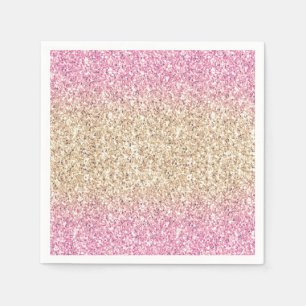 Magisch Roze en Gouden Glitter Ombre Servet