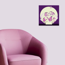 Magisch Roze Paarse Boeket & Vlinders Vierkant