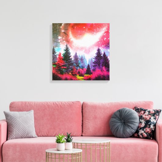 Magisch ruimtebos canvas afdruk (Insitu (Woonkamer))