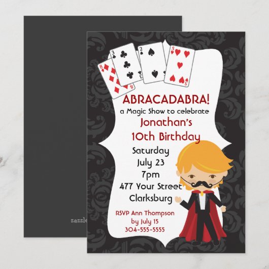 Magisch Show Kaart (Voorkant / Achterkant)