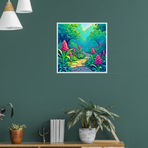 Magisch tuinpad ontwerp poster
