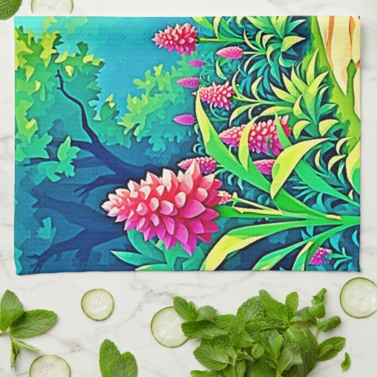 Magisch tuinpad ontwerp theedoek (Gevouwen)