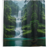 Magisch watervallandschap douchegordijn (Voorkant)