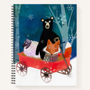 Magisch Winter Dieren Vrienden Schetsboek Notitieboek