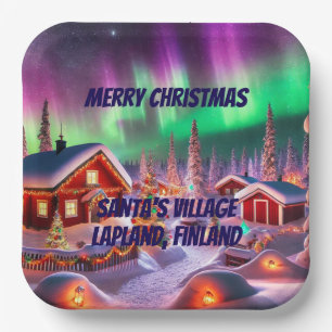 Magisch winterwonderland: Santa's Village Papieren Bordje