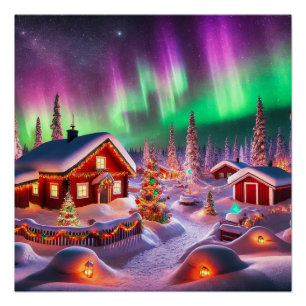 Magisch winterwonderland: Santa's Village Perfect Poster