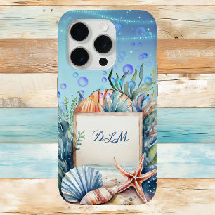 Magisch Zeegezicht met Starfish Shells Monogram iPhone 15 Pro Case