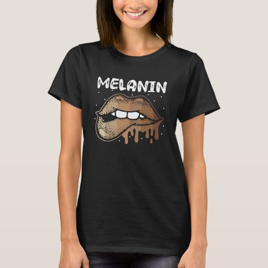 Magisch Zwart Meisje Druppelen Melanine 3 T-shirt (Voorkant)