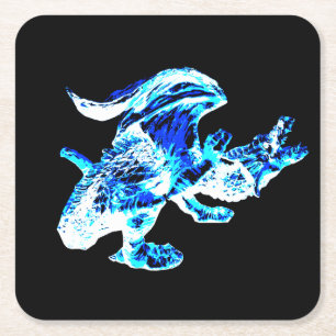 Magische Arctische Drakon Kunst Fantasy Game Geïns Vierkante Kartonnen Onderzetter