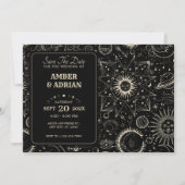 Magische astrologie boho hemelse bruiloft save the date (Voorkant)