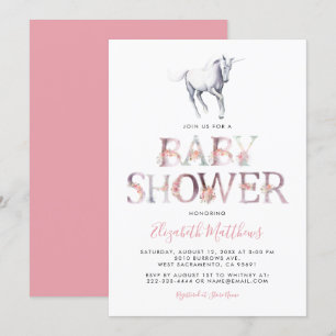 Magische Baby shower Unicorn   Roze meisje van Flo Kaart