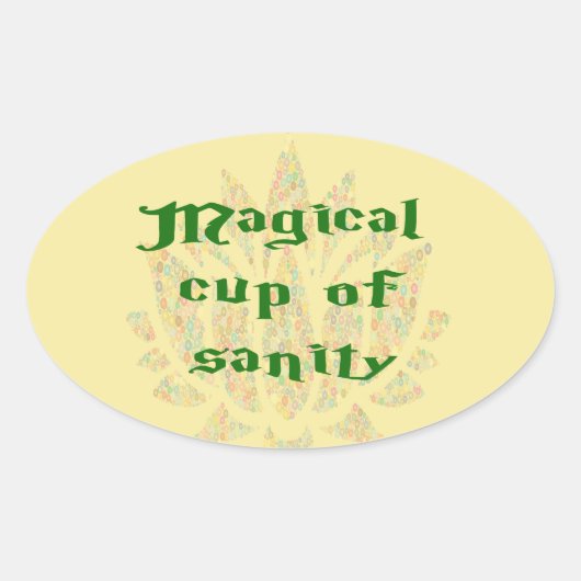 Magische beker van de Saniteit Ovale Sticker (Voorkant)