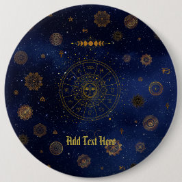 Magische Beschermingssymbolen Mandala Pagan Heks Ronde Button 6,0 Cm