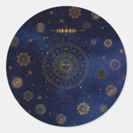 Magische Beschermingssymbolen Mandala Pagan Heks Ronde Sticker