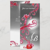 MAGISCHE BESJES 4, EENKLEURIG rood wit kristal Kaart (Voorkant / Achterkant)