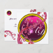 MAGISCHE BESJES 4, MONOGRAM blauw aquamarijn goud Kaart (Voorkant / Achterkant)