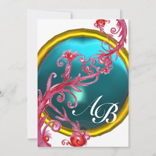 MAGISCHE BESJES 4, MONOGRAM rode agaat Kaart (Voorkant)