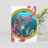 MAGISCHE BESJES 4, MONOGRAM rode agaat Kaart (Staand voorkant)