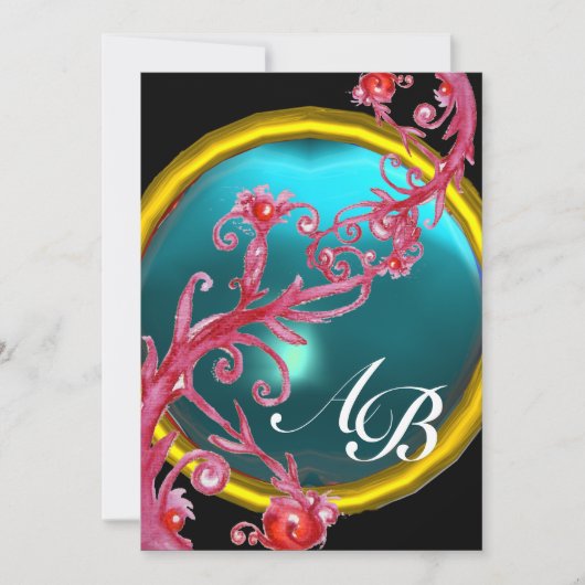 MAGISCHE BESJES 4, MONOGRAM rode agaat Kaart (Voorkant)