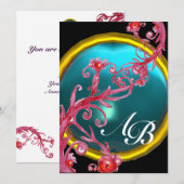 MAGISCHE BESJES 4, MONOGRAM rode agaat Kaart (Voorkant / Achterkant)