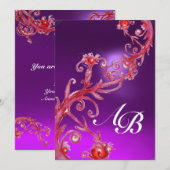 MAGISCHE BESJES 4, MONOGRAM rode amethist champagn Kaart (Voorkant / Achterkant)