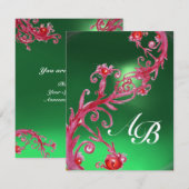 MAGISCHE BESJES 4, MONOGRAM rode jade champagne Kaart (Voorkant / Achterkant)