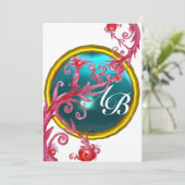 MAGISCHE BESJES 4,MONOGRAM wit blauw paars rood Kaart (Staand voorkant)
