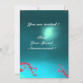 MAGISCHE BESJES, MONOGRAM blauwe aquamarine Kaart (Achterkant)