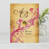 MAGISCHE BESJES MONOGRAM Perkament Geel topaas Kaart (Staand voorkant)