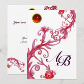 MAGISCHE BESJES,MONOGRAM rode robijn Kaart (Voorkant / Achterkant)
