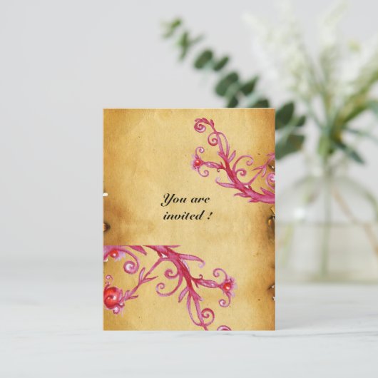 MAGISCHE BESJES  MONOGRAM waszegel perkament Kaart (Staand voorkant)