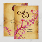 MAGISCHE BESJES  MONOGRAM waszegel perkament r.s.v Kaart (Voorkant / Achterkant)