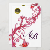 MAGISCHE BESSEN,MONOGRAM rood grijs wit paars zwar Kaart (Voorkant / Achterkant)