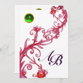 MAGISCHE BESSEN,MONOGRAM wit groen rood paars Kaart (Voorkant / Achterkant)