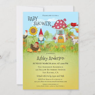 Magische betoverde tuin Baby shower uitnodiging