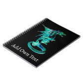 Magische Blauwe Draak Oceaan Fantasie Wezen Design Notitieboek (Linkerzijde)