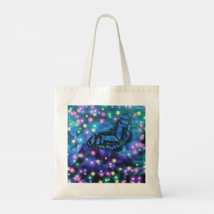 Magische blauwe vlinder tote bag