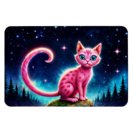 Magische blauwogige katachtige onder heldere sterr magneet