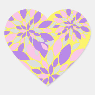 Magische Bloemblaadjes Paarse Bloemen Hart Sticker