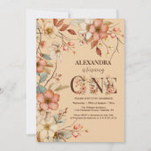 Magische Bloemen 1e Verjaardagsfeest Kaart (Voorkant)