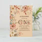 Magische Bloemen 1e Verjaardagsfeest Kaart (Staand voorkant)