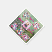 Magische Bloemen Eenhoorn Foto Kids Verjaardagsfee Servet (Hoek)
